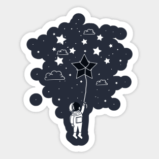 Astronaut draw with star Sticker